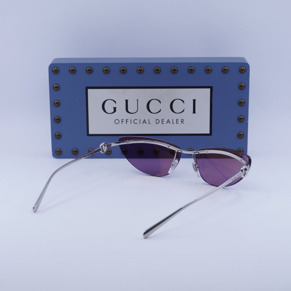 Final Price! Gucci GG1701S 003 Silver/Violet Sunglasses - Picture 6 of 11